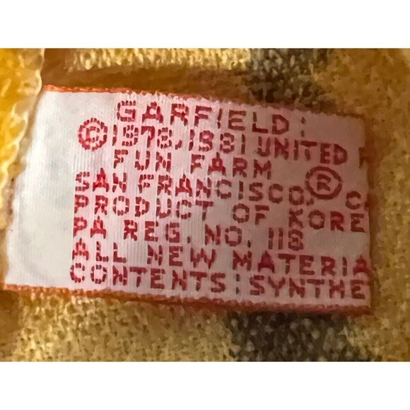 Vintage Fun Farm 1981 Garfield Fat Orange Cat Plush Hand Puppet 11" Pretend Play - Picture 7 of 8